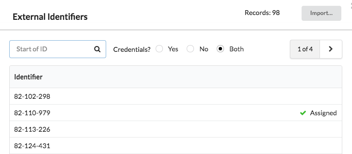 Assigning External IDs